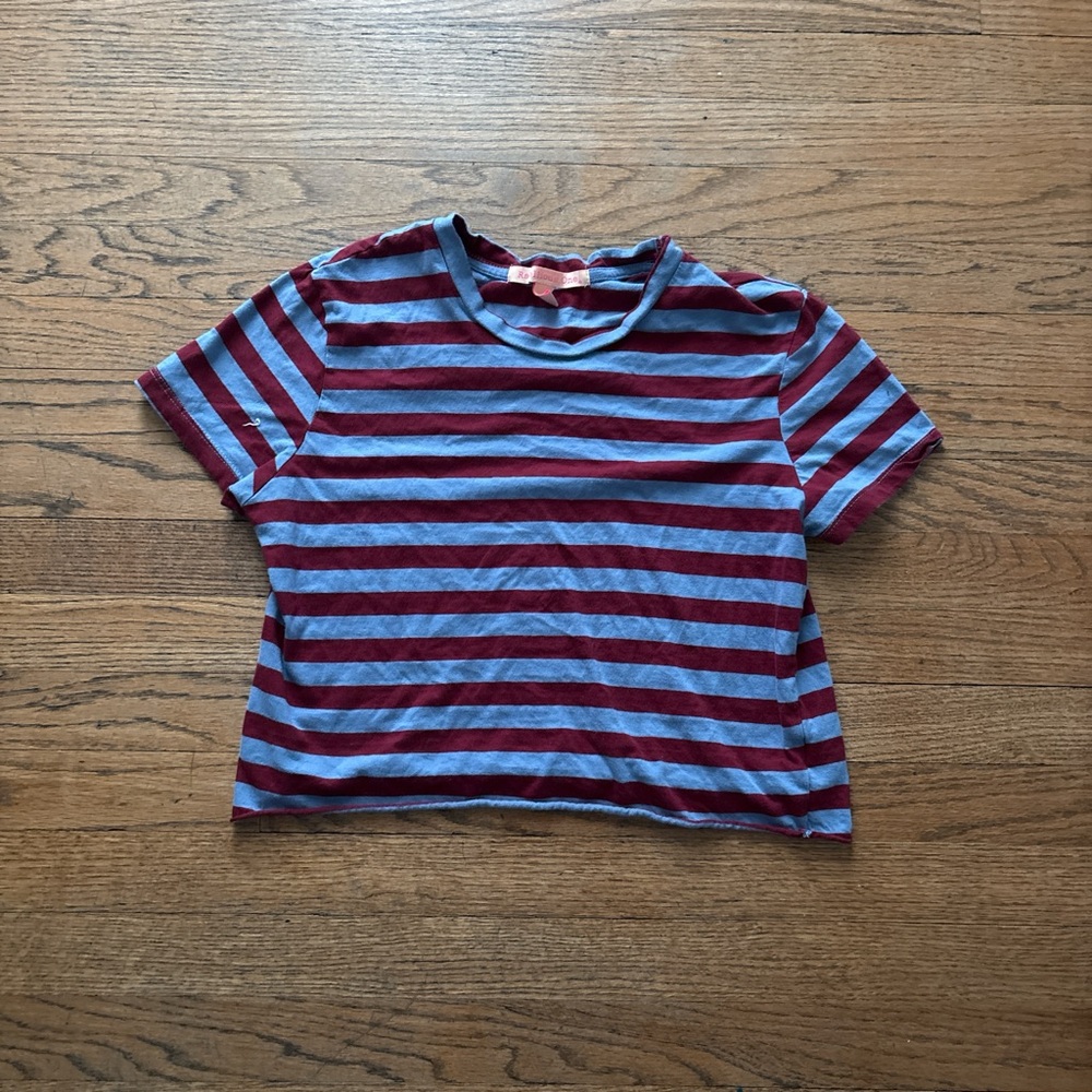 Blue and red striped small